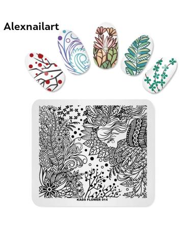 4-Piece Nail Art Stamping Plates - Floral Butterfly & Plaid Design Templates for Perfect Manicure - Multi-Pattern Stencil Tool - Buy Online on SooperMarket.com