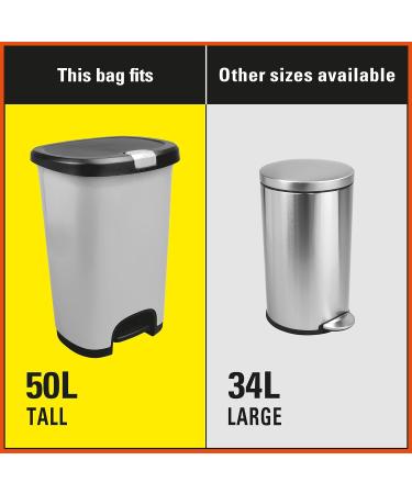 Hefty Garbage Bags Ultra Strong Tall 50 Litres White Kitchen Drawstring Arm & Hammer odour neutralizer 28 Bags - Buy Online on SooperMarket.com