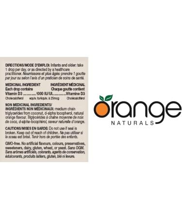 Orange Naturals - Vitamin D3 Drops - Natural Orange Flavour - MCT 1000IU 15ml - Support Bone Health Teeth Reduce Osteoporosis Maintain Muscle Enhanced Absorption & Prevent D Deficiency Cholecalciferol - Buy Online on SooperMarket.com
