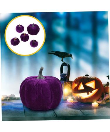 Didiseaon 5pcs Flannel Foam Pumpkin Autumn Decor Halloween Decor Velvet Pumpkins for Decorating Artificial Pumpkin Decoration Fall Decorations Home Decor Photo Prop Fake Pumpkin Set Purple Purple 14X12.5X12.5CM - Buy Online on SooperMarket.com