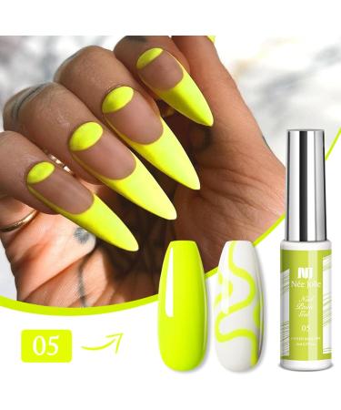 Neon Gel Polish Liner Gel Nail Polish 2 Colors Neon Set Yellow Green Liner Gel Art Soak Off Shimmer Nail Polishes For Drawing Lines Color Painting UV Liner Gel For Women Festival (B) - Buy Online on SooperMarket.com