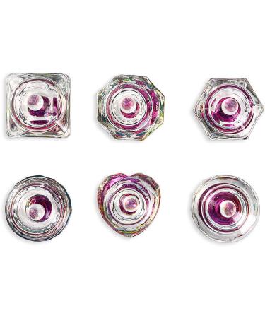 Alexnailart Nail Art Glass Dappen Dish Symphony Crystal Cup Acrylic Liquid Powder Holder with Lid Manicure Tool (Hexagon) - Buy Online on SooperMarket.com