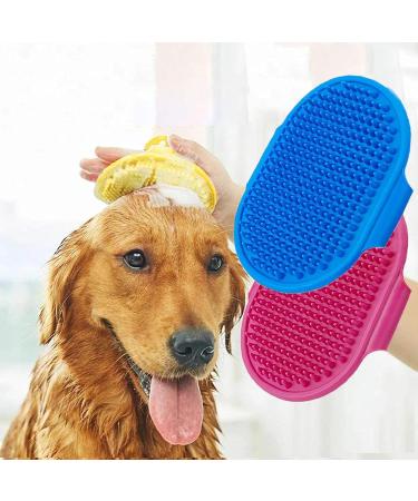 Jkxwx Silicone Pet Brush Glove | Blue Dog & Cat Washing Brush for Fur Removal Bathing & Cleaning - Buy Online on SooperMarket.com