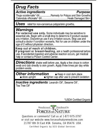 Natural Skin Tag Remover - Forces of Nature Extra Strength 11ml | Organic, Non-GMO, Safe & Pain-Free - Buy Online on SooperMarket.com