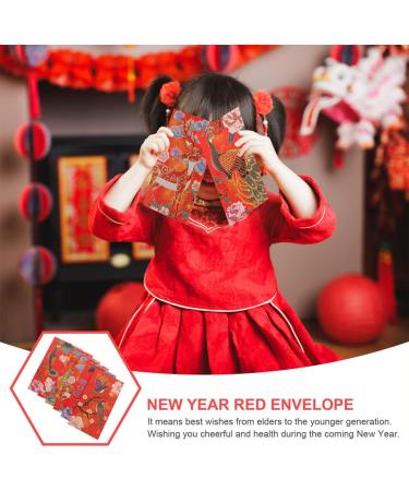 MAGICLULU 18pcs Year of The Tiger is a Blessing Chinese Red Envelopes Chinese Red Packet Envelope Chinese Hongbao Cash Pocket Gift Money Envelopes 2022 Red Envelopes China Festive Paper Red 17X9X0.1CM - Buy Online on SooperMarket.com