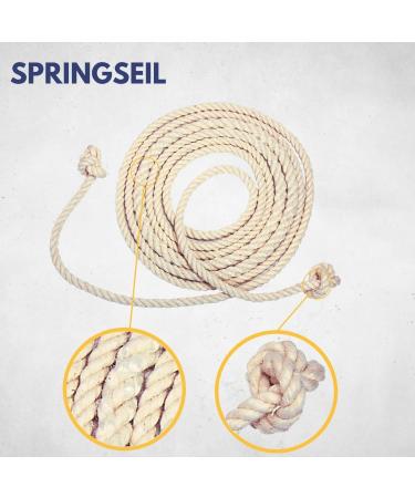 Best Sporting Springs Rope | 100% Natural Cotton & Jute | 280 cm | Handle-less | Top Quality for Clubs Schools & Recreational Sports - Buy Online on SooperMarket.com