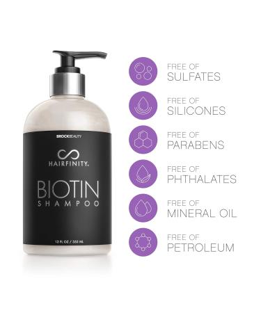 Hairfinity Biotin Shampoo - Sulfate & Silicone Free for Damaged Curly Hair - Thickening Hair Care Safe for Color & Keratin Treatments - Buy Online on SooperMarket.com