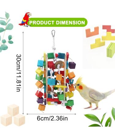 MQUPIN Large Bird Parrot Toys Colorful 22 Inch Wooden Blocks for African Greys, Amazons, Cockatoos and Macaws - Chew Toys for Large Parrots - Buy Online on SooperMarket.com