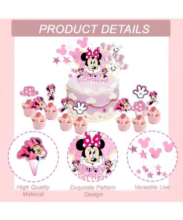Buy 49-Piece Mini Mouse Cake Decoration Set - Cute Cartoon Topper for Girls' Birthday Parties - Perfect Pink Decor for Cakes - Buy Online on SooperMarket.com