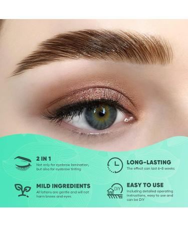 Libeauty Brow Lamination and Color Kit - DIY Eyebrow Perm & Color 2 in 1 | Voluminous Salon Quality Brow Treatment for 2 Months - Brown (10ml) - Buy Online on SooperMarket.com