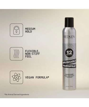 Redken Brushable Hairspray 12 For All Hair Types - Protects Against Frizz and Humidity With Flexible Medium Hold With Natural Finish 10.4 Ounce (Pack of 1) - Buy Online on SooperMarket.com