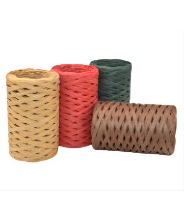 J JIAYU Raffia Ribbon Craft Ribbon Gift Wrapping Paper 4 Rolls 265 Yards Paper Rope for Holiday Gifts  Suitable for Christma