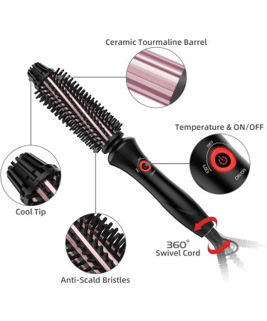 YEEGOR Ionic Curling Iron Brush 1 Inch - Ceramic Tourmaline, Anti-Scald, Instant Heat Up - for Short/Shoulder-Length Hair - Dual Voltage Travel Curling Brush - Buy Online on SooperMarket.com