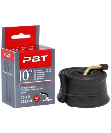 pbt hose 10 inch AV angled for stroller scooter balance bike and more - 10" or 10 x 2 - thread nickel-plated