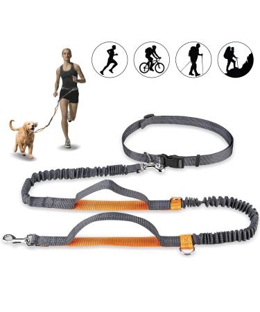 Mystery Hand Free Dog Lead Dog Walking Belt Ajustable Dog Leash Waist Belt Pet Dog Leash Coupler Running and Jogging Lead Belt with Retractable Bungee Reflective Stitching for up 110lbs Dogs