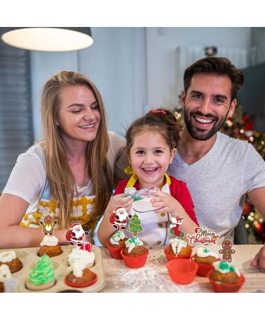 24 x Christmas Cupcake Toppers Merry Christmas Cake Topper Christmas Cake Decoration for Christmas Party Decoration Dessert Cake Christmas Party (Santa Claus) - Buy Online on SooperMarket.com