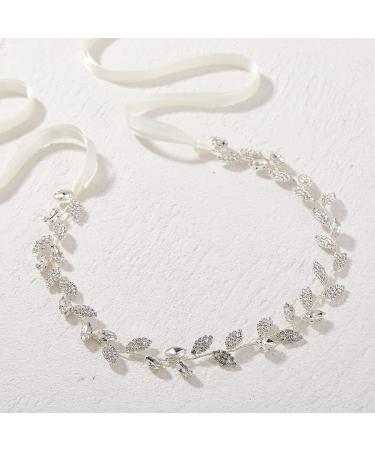 SWEETV Silver Flower Girl Headband | Crystal Leaf Wedding Hair Accessory for Princess Toddler | First Communion Hairband - Buy Online on SooperMarket.com