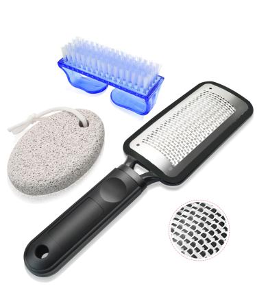 Professional Pedicure Kit Stainless Steel Heel Scraper for Women Feet Care Foot Pumice Stone for Feet Hard Skin Remover in Shower Pumice Stone and Brush for Feet Callus Removal at Home/Salon