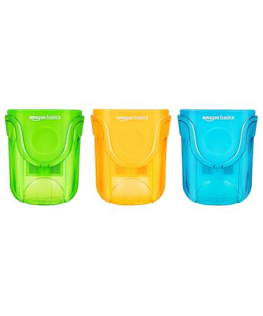 Amazon Basics School Pencil Sharpener 1 Hole 3-Pack 1-hole 3 packs