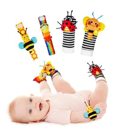 Infinno wrist racial socks and footfinder baby toys baby toys educational toys for newborn boys and girls 0 12 months baby gifts for baby care baby birthday insect