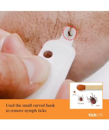 tick-off Patented Tick Tweezers Human Tick Remover with 2 Sizes Tick Hook & Ergonomic Handle Double-Sided for Dogs Cats Horses Clinically Tested Single Pack Blue - Buy Online on SooperMarket.com