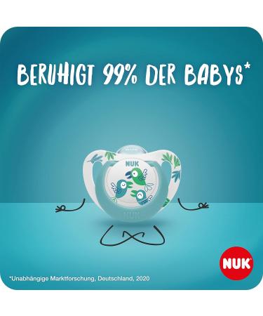 NUK Star Baby Pacifier - BPA-Free Silicone 0-6 Months Blue 2 Pack | Safe & Soft Comfort for Your Baby - Buy Online on SooperMarket.com