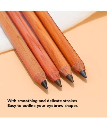 Eyebrow Pencil DoubleSided Waterproof 4 Pieces LongLasting Eyebrow Makeup Pencil Moderate Hardness Spiral Brush Head Beech Pen Handle for Daily Travel (Coffee) - Buy Online on SooperMarket.com