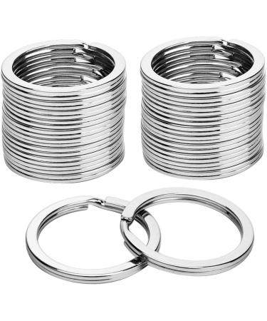 KINGFOREST 100PCS Flat Key Rings 1 Inch  Metal Keychain Rings Split Keyrings Flat Ring for Home Car Office Keys Attachment 100PCS Flat Rings 1 inch