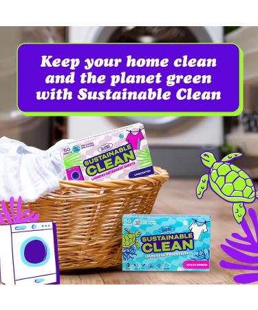 Eco-Friendly Laundry Detergent Sheets - 50 Sheets Up to 100 Loads Liquidless & Sustainable Ocean Breeze - Made in Sweden - Buy Online on SooperMarket.com