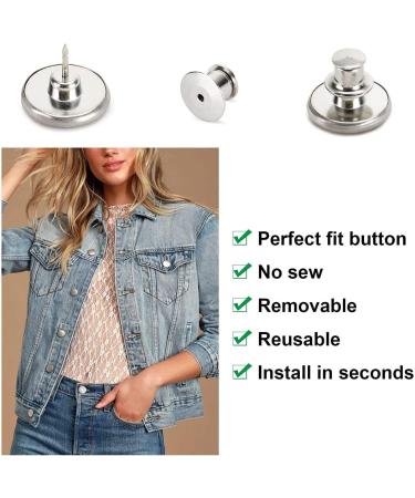 6PCS Perfect Fit Instant Button  Instant Buttons  Jean Replacement Buttons Removable Button No Sew Buttons to Extend or Reduce an Inch to Any Pants Waist in Seconds! 6PCS 6pcs-g - Buy Online on SooperMarket.com