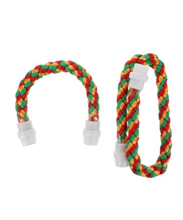 PopetPop 2pcs bird rope rope rods parish birds flexible multi-color rope bird toys for Papagei NymphensiTich Sittich Bungee 30x 1.5 cm