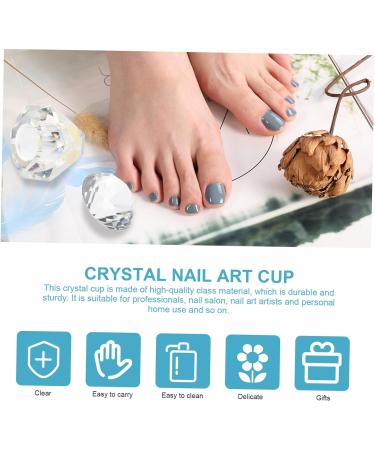 minkissy 2 Pcs Nail Art Crystal Cup Glass Dappen Dish for Acrylic Nails Nail for Acrylic Application Glass Tumbler with Lid Glass Containers for Liquids Nail Tech Bowl White Matte 5.5x5.5cmx2pcs Whitex2pcs - Buy Online on SooperMarket.com