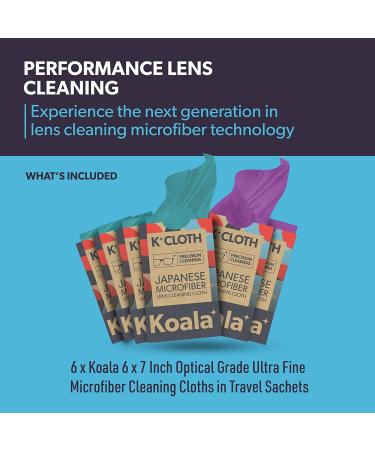 Koala Lens Cleaning Cloth | Japanese Microfiber Glasses and Screen Cleaner | Safe for All Multi-Coated Eyeglass and Camera Lenses  Purple and Blue (Pack of 6) 6 Pack Purple & Blue - Buy Online on SooperMarket.com