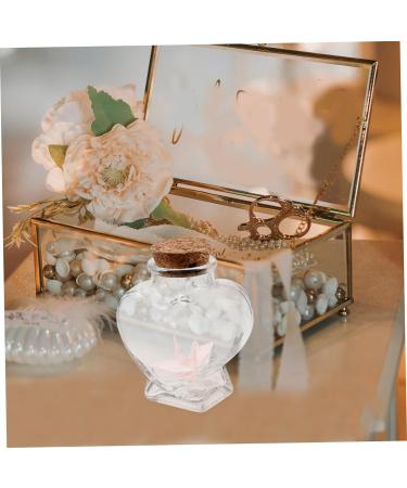 Zerodeko 4pcs Glass Heart Shaped Bottle Terrarium Wedding Decorations Decorative Wishing Bottle Glass Container with Lid Glass Jars Wishing Jar Origami Craft Bottle Glass Bottle Cork As Shownx4pcs 8.50X6.00X4.00CMx4pcs - Buy Online on SooperMarket.com