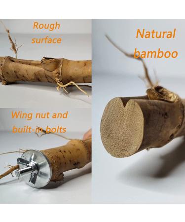 Natural Bamboo Bird Perch Stand Set for Budgies, Lovebirds, and Medium Parrots - 2PCS - Buy Online on SooperMarket.com