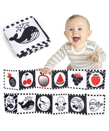 Jenilily Babybuch Black White from 0 1 2 3 months mirror fabric book baby books picture book Gift Canger toy Baby Toys Fruit