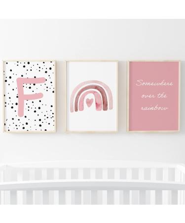 Pompom Prints Set of 3 Girls Bedroom Prints Rainbow Nursery Prints Scandi Boho Style Nursery Decor Playroom Prints Picture Frames not Included (A3 F) A3 F