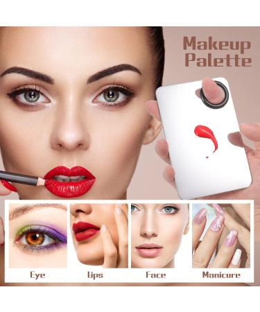 Stainless Steel 2 in 1 Makeup Mixing Palette Set with Spatula - Perfect for Foundation, Eye Shadow, and Nail Art - Buy Online on SooperMarket.com