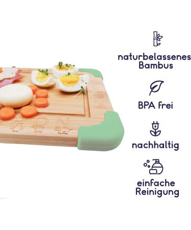 Small Fox Children's Bamboo Board - Non-Slip Animal Alphabet for Fun Learning | Eco-Friendly Gift Box - Green - Buy Online on SooperMarket.com