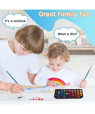 48 Color Non-toxic Watercolor Paint Set with Brush and Palette - Washable Paints for Kids and Adults - Buy Online on SooperMarket.com