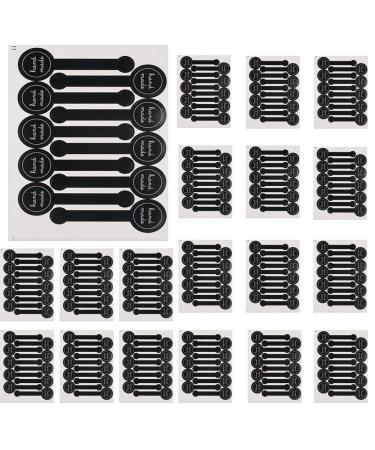 Happyupcity 20Sheets(200Pcs) Black Handmade Self Adhesive Evident Stickers Seals Sealing Lable Tamper Decorative Labels for Baking Craft Arts Food Food Retail Package