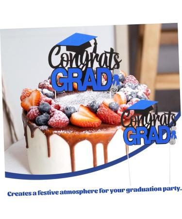 IMIKEYA 4pcs Graduation Row Graduation Cake Topper Red 2023 Graduation Party Supplies Grad Picks Mini Cake Decor Graduation Cake Insert Appetizer Dessert Picks Wrapping Paper Delicate Blue 17X13.5CM - Buy Online on SooperMarket.com