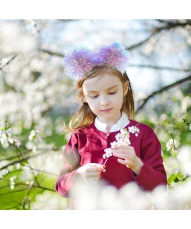 minkissy Foil Strips Pom Pom Headband Tinsel Pompom Ball Head Bopper Fluffy Ball Hair Loop Cosplay Hair Accessories for Christmass New Year Birthday Party Favors Purple - Buy Online on SooperMarket.com