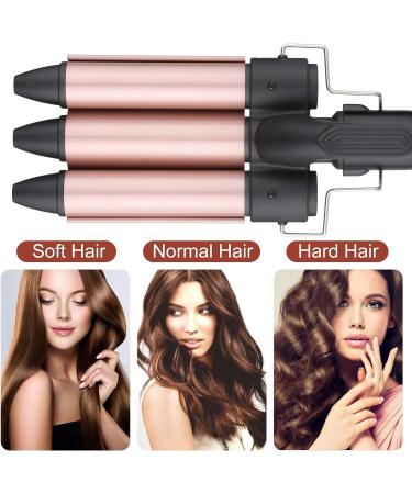3 Barrel Hair Waver Curler 25MM - Rose Gold Mermaid Curling Wand - Buy Online on SooperMarket.com
