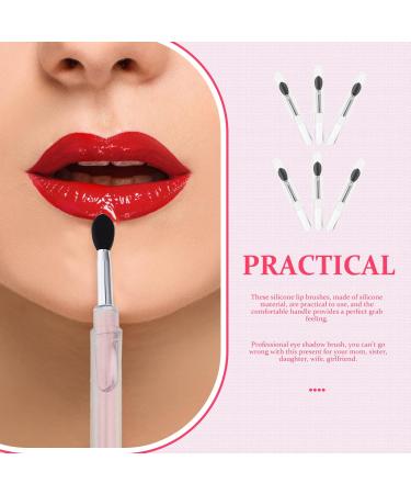 6pcs Silicone Lip Mask Brush Set - Perfect Lipstick & Balm Applicator Tool for Flawless Makeup - Black - Buy Online on SooperMarket.com
