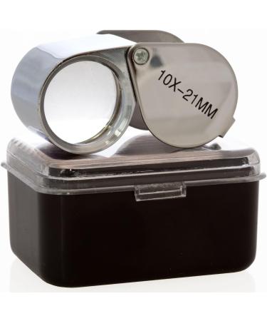 10x Glass Jeweler Loupe Loop Eye Magnifier - Metal Body Silver (10x21mm) - Buy Online on SooperMarket.com