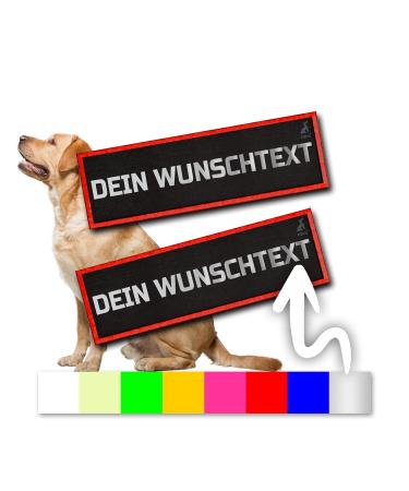 2 pieces P24S K9 dog harness velcro stickers design yourself for medium and large dogs with name Large Red Large Red