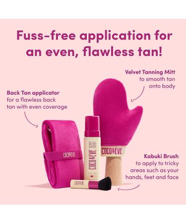 Coco & Eve Bali Bae Self Tan Set (Medium) | Natural Sunless Tanning Mousse with Bronzer Applicator Kit - Buy Online on SooperMarket.com