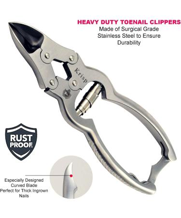 Toenail Clippers for Thick Ingrown Nails - Heavy Duty Surgical Stainless Steel Cutter for Men & Seniors | Krisp Beauty - Buy Online on SooperMarket.com