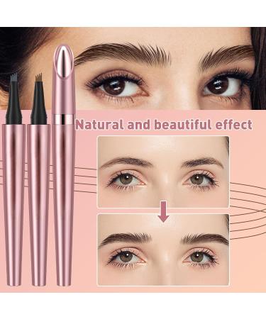 Microblading Eyebrow Pencil Kaluofan Microblading Eyebrow Pen Eyebrow Pencil Microblading Long-lasting Waterproof Creat Natural and Unique Makeup Look(Dark Brown+Gray) Gray+dark Brown - Buy Online on SooperMarket.com